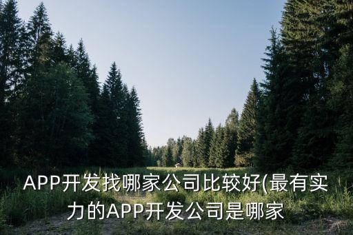 APP開發(fā)找哪家公司比較好(最有實(shí)力的APP開發(fā)公司是哪家