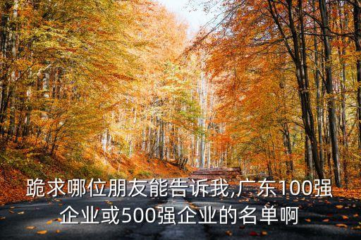 跪求哪位朋友能告訴我,廣東100強(qiáng)企業(yè)或500強(qiáng)企業(yè)的名單啊