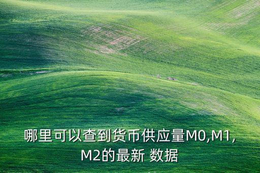 哪里可以查到貨幣供應(yīng)量M0,M1,M2的最新 數(shù)據(jù)