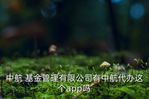 中航 基金管理有限公司有中航代辦這個app嗎