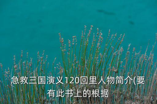 急救三國演義120回里人物簡介(要有此書上的根據(jù)