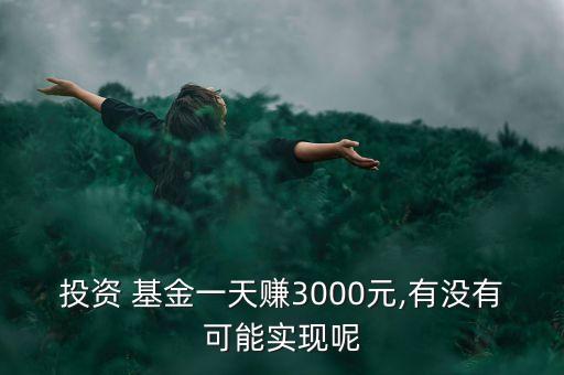 投資 基金一天賺3000元,有沒有可能實(shí)現(xiàn)呢