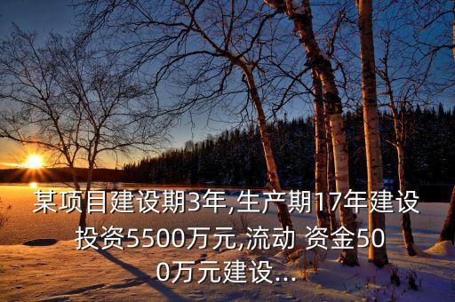 某項(xiàng)目建設(shè)期3年,生產(chǎn)期17年建設(shè) 投資5500萬元,流動(dòng) 資金500萬元建設(shè)...