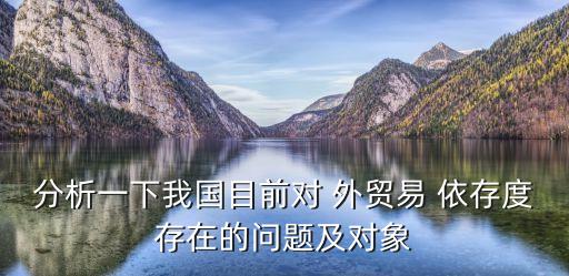 分析一下我國(guó)目前對(duì) 外貿(mào)易 依存度存在的問(wèn)題及對(duì)象