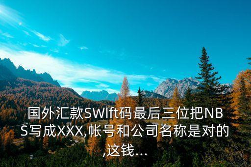 國(guó)外匯款SWIft碼最后三位把NBS寫成XXX,帳號(hào)和公司名稱是對(duì)的,這錢...