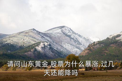 請問山東黃金 股票為什么暴漲,過幾天還能降嗎