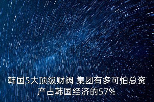 韓國5大頂級(jí)財(cái)閥 集團(tuán)有多可怕總資產(chǎn)占韓國經(jīng)濟(jì)的57%