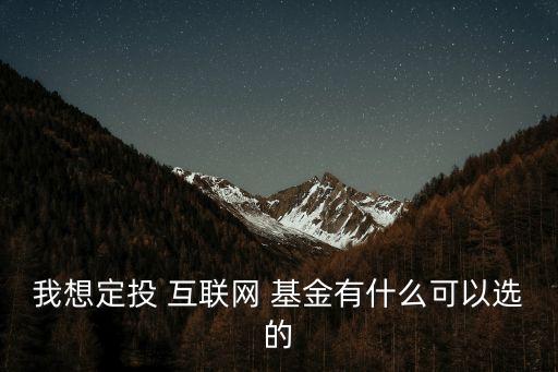 我想定投 互聯(lián)網(wǎng) 基金有什么可以選的