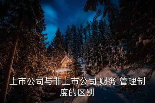 上市公司與非上市公司 財務(wù) 管理制度的區(qū)別