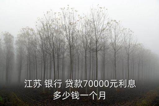  江蘇 銀行 貸款70000元利息多少錢一個月