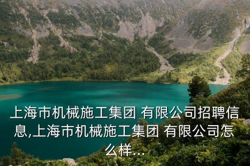 上海市機械施工集團 有限公司招聘信息,上海市機械施工集團 有限公司怎么樣...