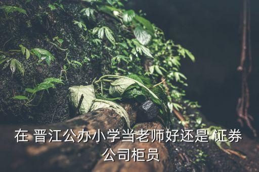 在 晉江公辦小學(xué)當(dāng)老師好還是 證券 公司柜員