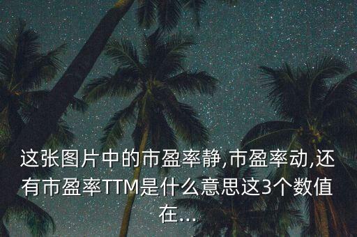 這張圖片中的市盈率靜,市盈率動,還有市盈率TTM是什么意思這3個數(shù)值在...