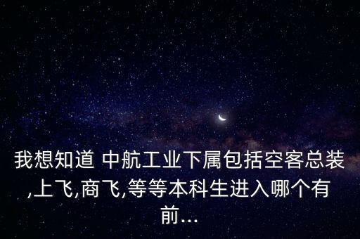 我想知道 中航工業(yè)下屬包括空客總裝,上飛,商飛,等等本科生進(jìn)入哪個(gè)有前...