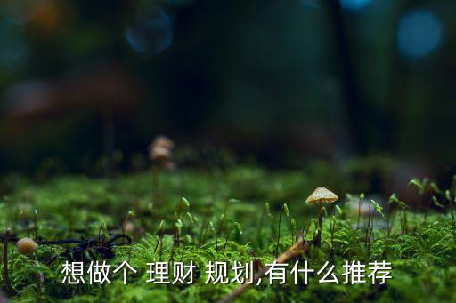 想做個(gè) 理財(cái) 規(guī)劃,有什么推薦