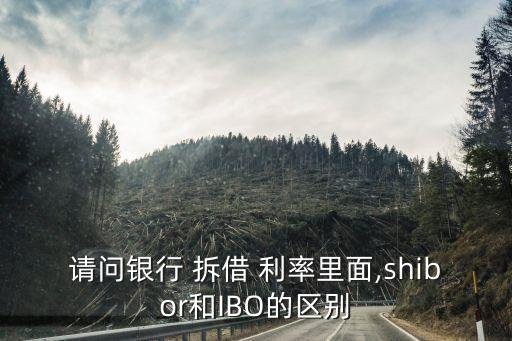 請(qǐng)問銀行 拆借 利率里面,shibor和IBO的區(qū)別