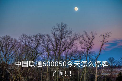  中國聯通600050今天怎么停牌了啊!!!