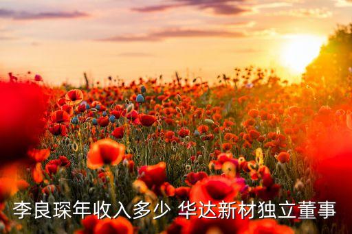 李良琛年收入多少 華達(dá)新材獨(dú)立董事