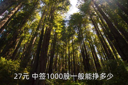 27元 中簽1000股一般能掙多少