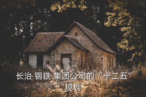  長(zhǎng)治 鋼鐵 集團(tuán)公司的“十二五”規(guī)劃