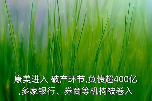 康美進(jìn)入 破產(chǎn)環(huán)節(jié),負(fù)債超400億,多家銀行、券商等機(jī)構(gòu)被卷入