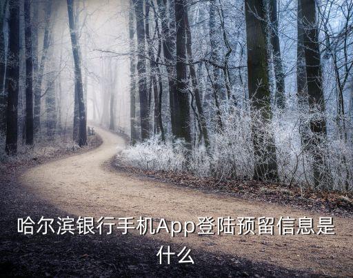 哈爾濱銀行手機(jī)App登陸預(yù)留信息是什么