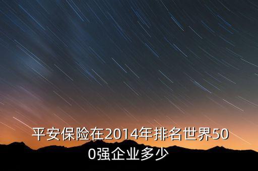 中國平安2014年