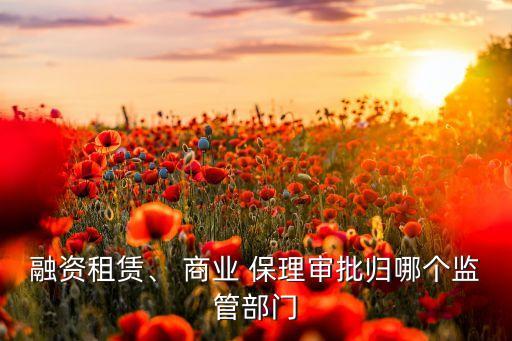 融資租賃、 商業(yè) 保理審批歸哪個監(jiān)管部門