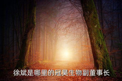  徐斌是哪里的冠昊生物副董事長(zhǎng)