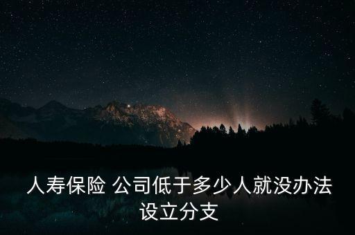  人壽保險(xiǎn) 公司低于多少人就沒辦法 設(shè)立分支