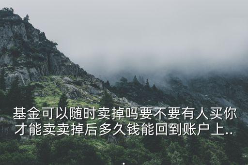  基金可以隨時(shí)賣(mài)掉嗎要不要有人買(mǎi)你才能賣(mài)賣(mài)掉后多久錢(qián)能回到賬戶(hù)上...