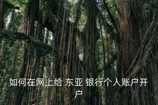 如何在網(wǎng)上給 東亞 銀行個(gè)人賬戶開戶