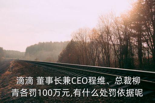  滴滴 董事長兼CEO程維、總裁柳青各罰100萬元,有什么處罰依據呢