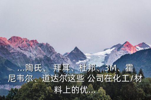 ...陶氏、 拜耳、杜邦、3M、霍尼韋爾、道達(dá)爾這些 公司在化工/材料上的優(yōu)...