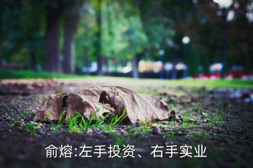 俞熔:左手投資、右手實(shí)業(yè)