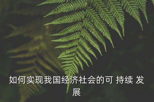 如何實現(xiàn)我國經(jīng)濟(jì)社會的可 持續(xù) 發(fā)展