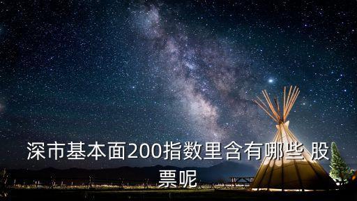 深市基本面200指數里含有哪些 股票呢