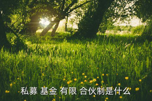 私募 基金 有限 合伙制是什么