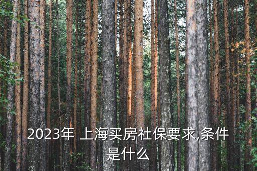 2023年 上海買(mǎi)房社保要求,條件是什么