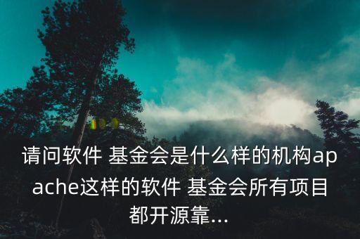 請問軟件 基金會(huì)是什么樣的機(jī)構(gòu)apache這樣的軟件 基金會(huì)所有項(xiàng)目都開源靠...