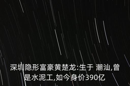 深圳隱形富豪黃楚龍:生于 潮汕,曾是水泥工,如今身價(jià)390億