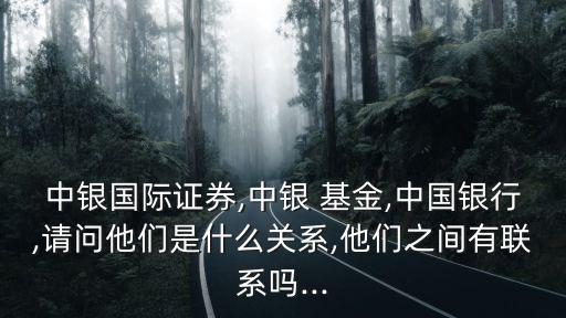 中銀國際證券,中銀 基金,中國銀行,請問他們是什么關系,他們之間有聯系嗎...