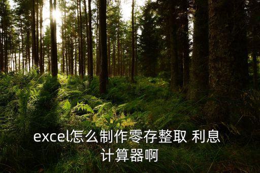 excel怎么制作零存整取 利息 計算器啊