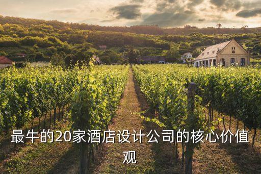 最牛的20家酒店設(shè)計(jì)公司的核心價(jià)值觀