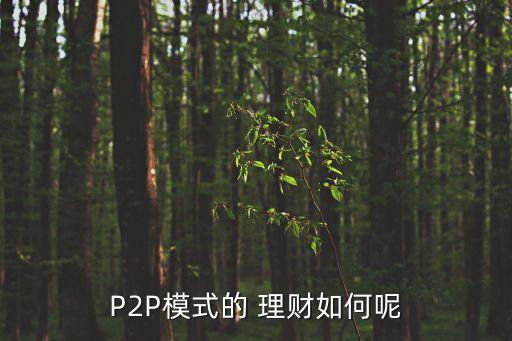 P2P模式的 理財如何呢