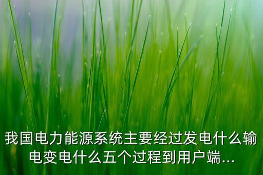 我國(guó)電力能源系統(tǒng)主要經(jīng)過發(fā)電什么輸電變電什么五個(gè)過程到用戶端...